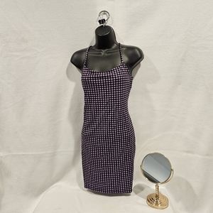 H&M Divided Purple Checkered Body on Dress Size Large